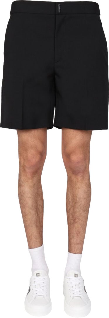 Givenchy Logo Bar Bermuda Shorts Zwart