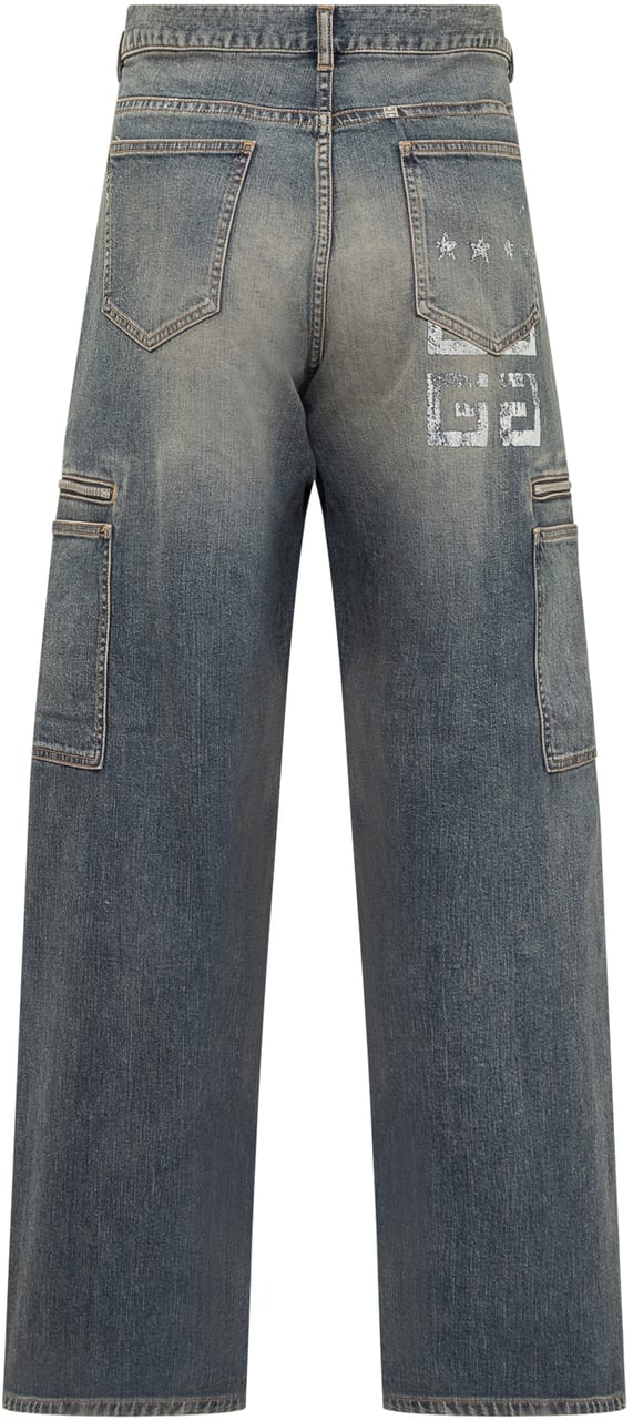 Givenchy Jeans in Denim Cargo Givenchy 4G Zwart