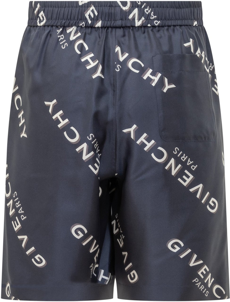 Givenchy Givenchy Shorts Blu in Seta con Logo Blauw