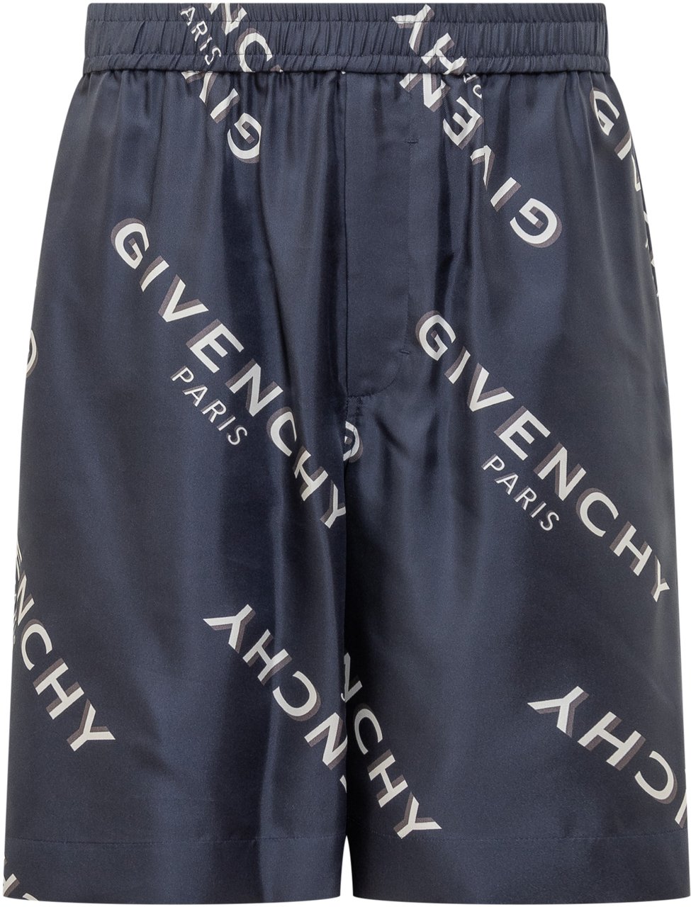 Givenchy Givenchy Shorts Blu in Seta con Logo Blauw