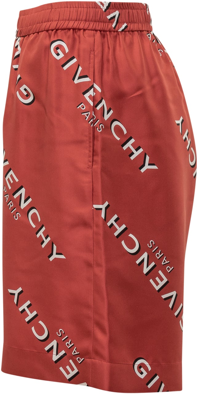 Givenchy Givenchy Shorts Rossi in Seta con Logo Rood
