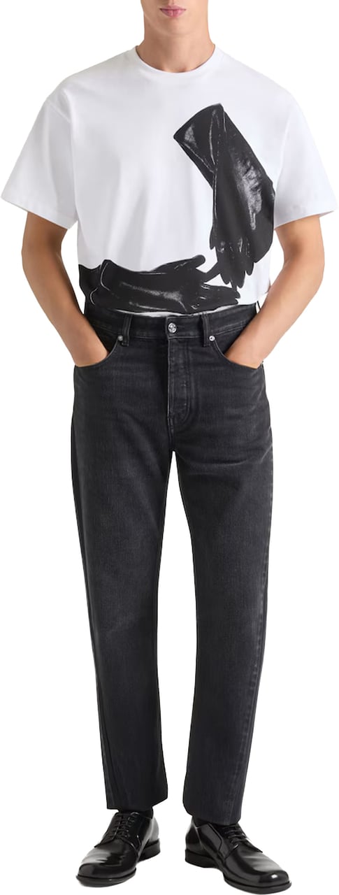 Givenchy Straight Couture Seam Black Denim Jeans Zwart