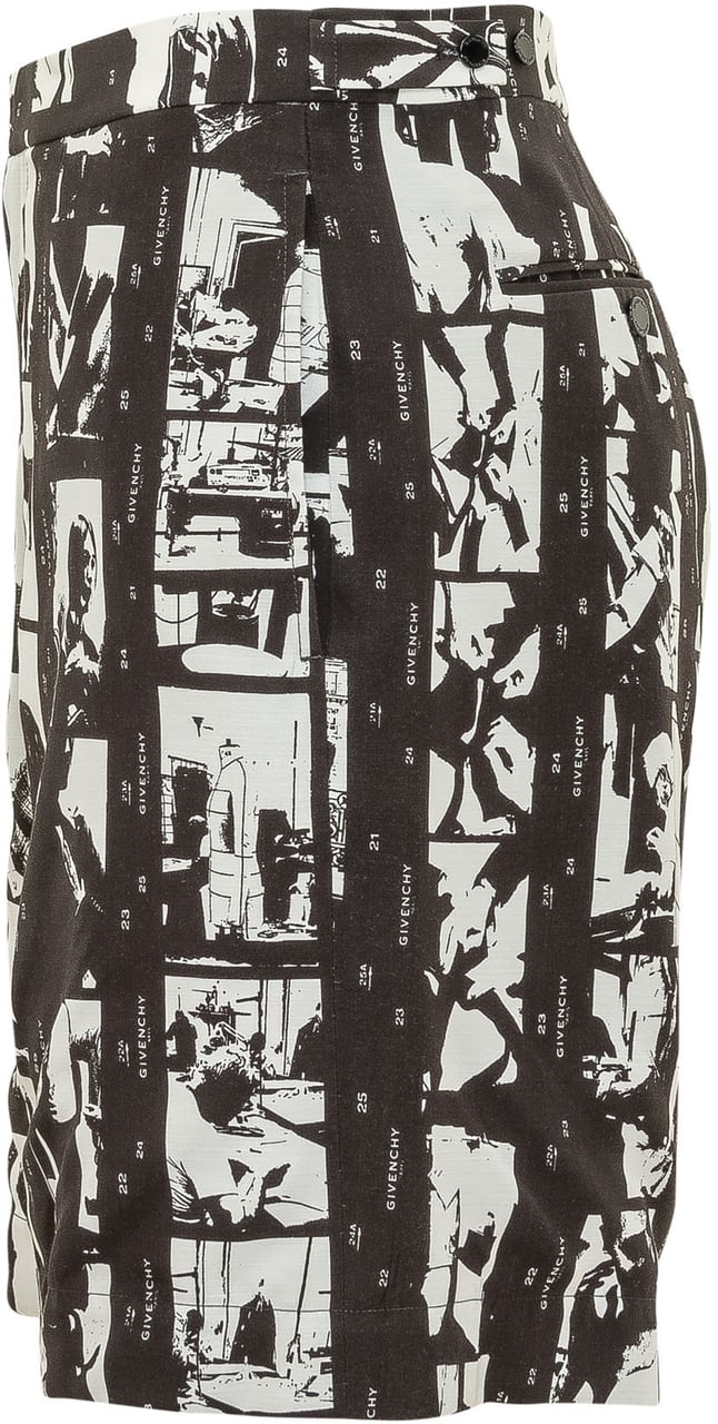 Givenchy Shorts con Stampa Fotografica Zwart