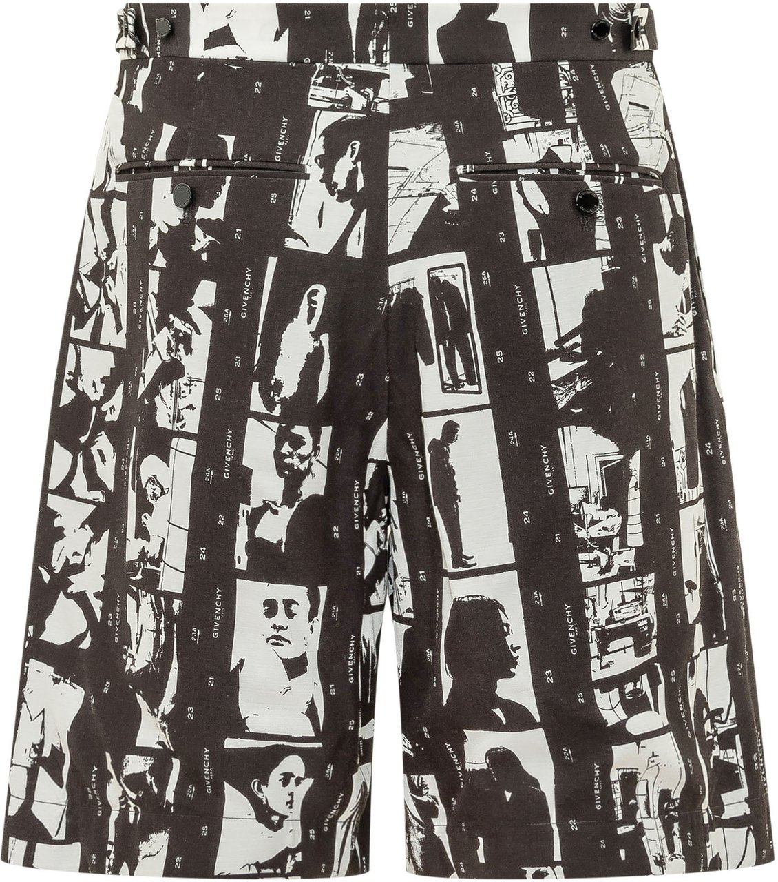 Givenchy Shorts con Stampa Fotografica Zwart