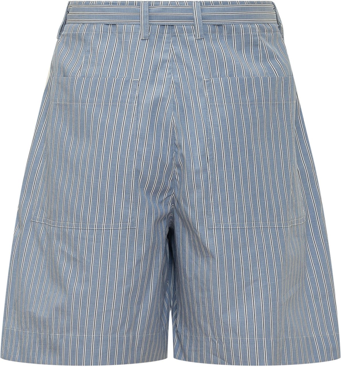 Givenchy Bermuda a Righe con Cintura da Annodare Lichtblauw