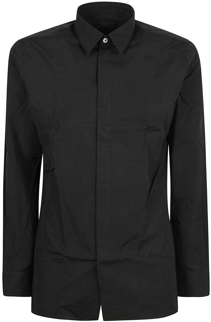 Givenchy Tailored Black Shirt With Structured Collar Zwart