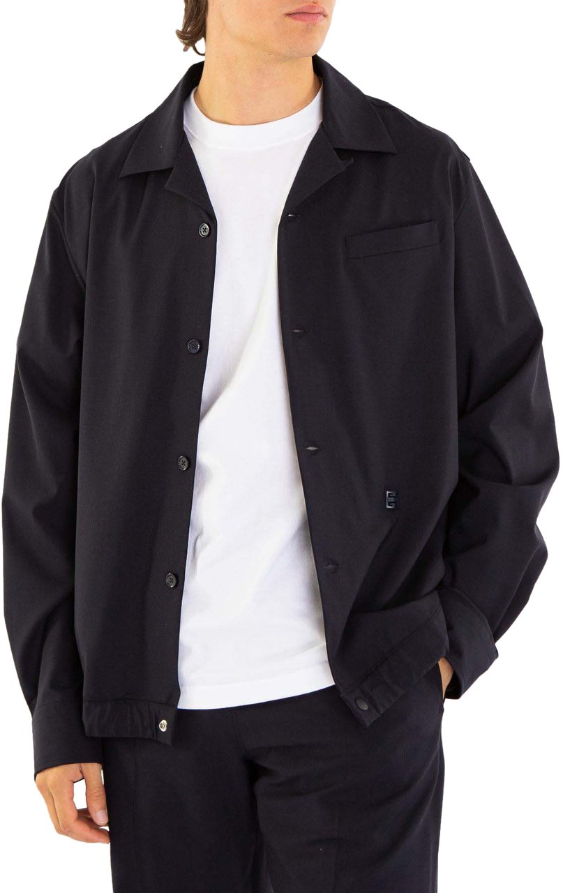 Givenchy Heren Overshirt With 4G Detail Blauw