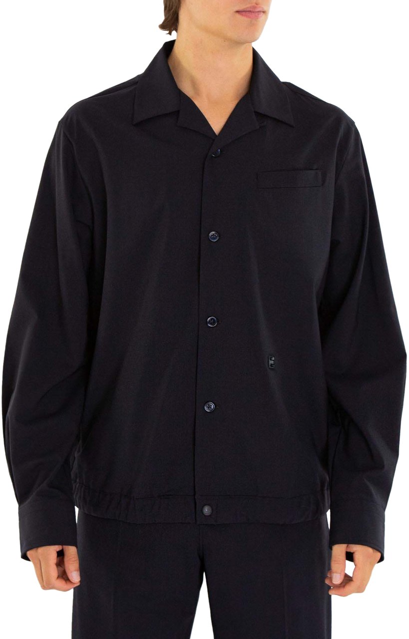 Givenchy Heren Overshirt With 4G Detail Blauw