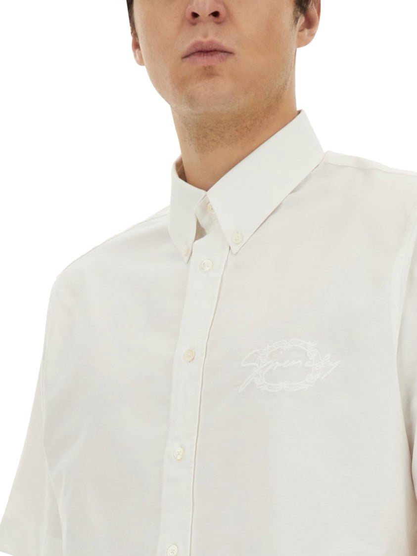 Givenchy Short-Sleeved Button-Down Cotton Shirt Wit