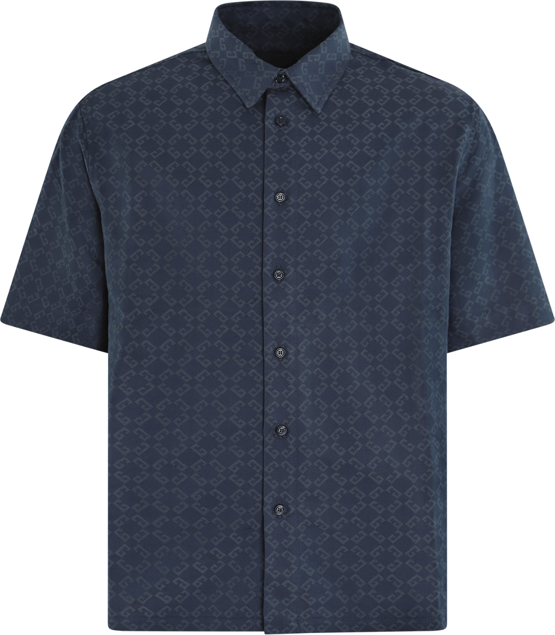 Givenchy Heren Shiny Monogram Shirt Blauw Blauw