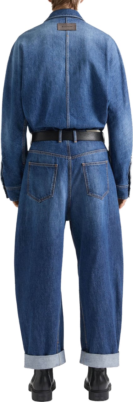 Givenchy Medium Blue Denim Pointed Collar Overshirt Groen