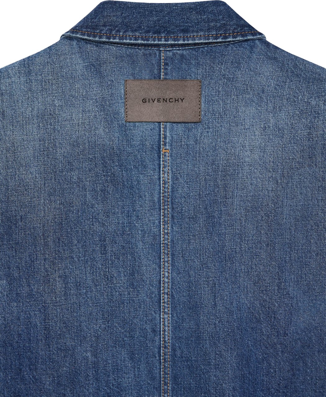 Givenchy Medium Blue Denim Pointed Collar Overshirt Groen
