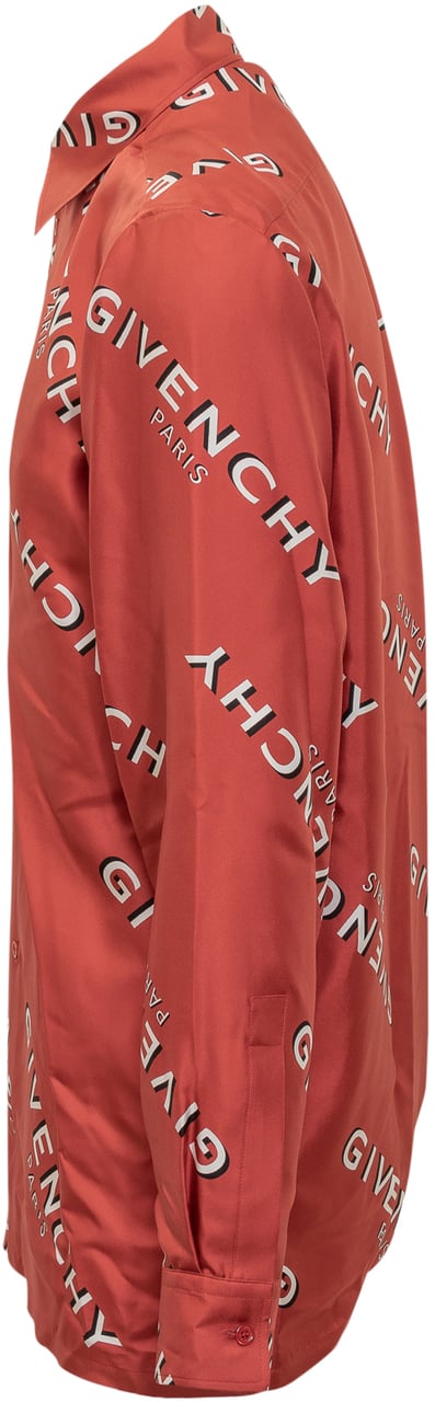 Givenchy Camicia Rossa in Seta con Logo Givenchy Rood