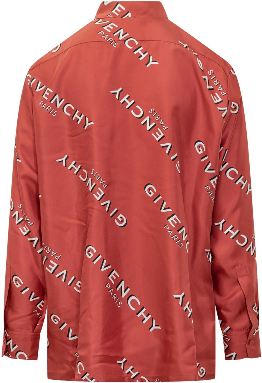 Givenchy Camicia Rossa in Seta con Logo Givenchy Rood