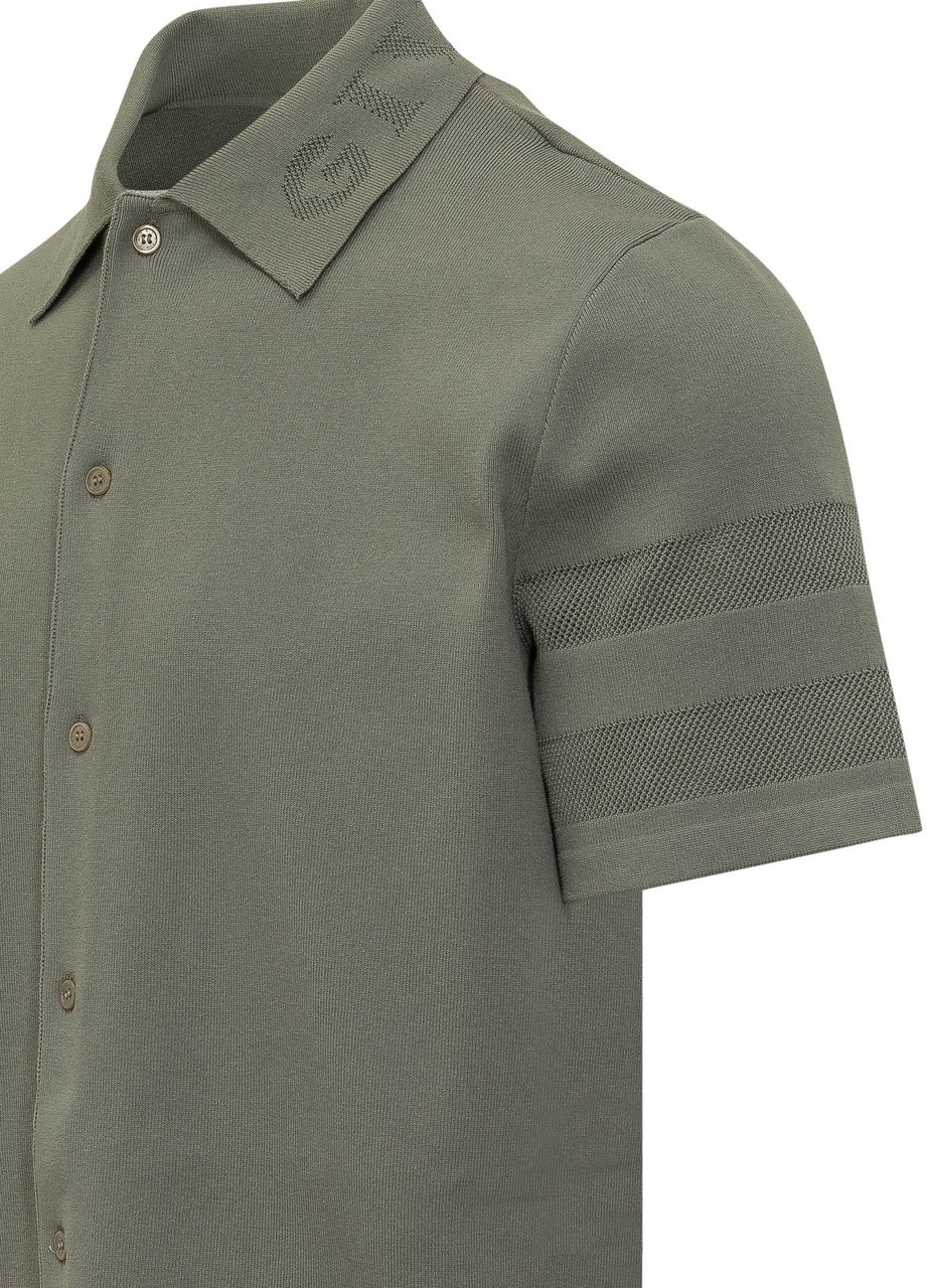 Givenchy Camicia a Righe con Scollo Incrociato Donkergroen