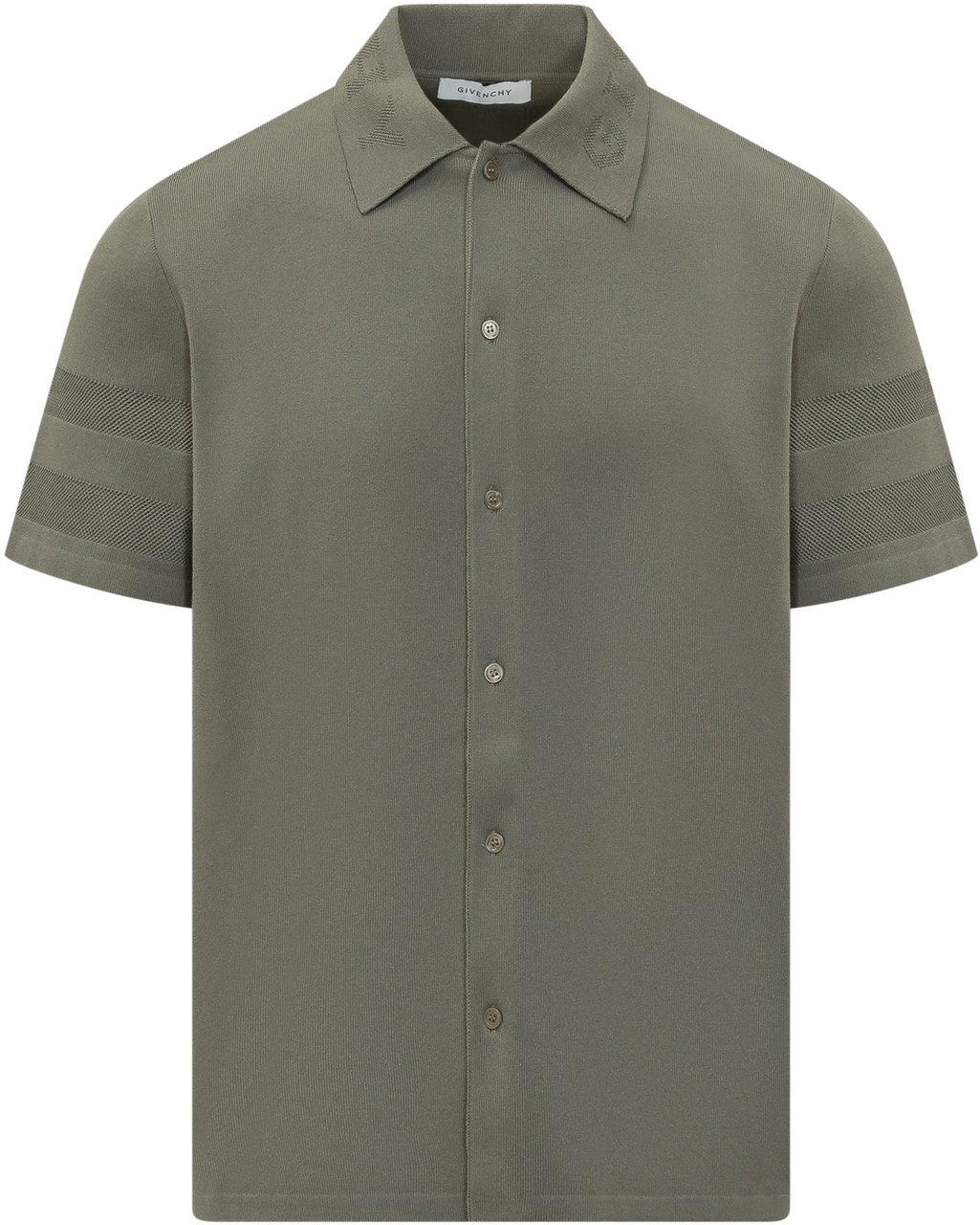 Givenchy Camicia a Righe con Scollo Incrociato Donkergroen