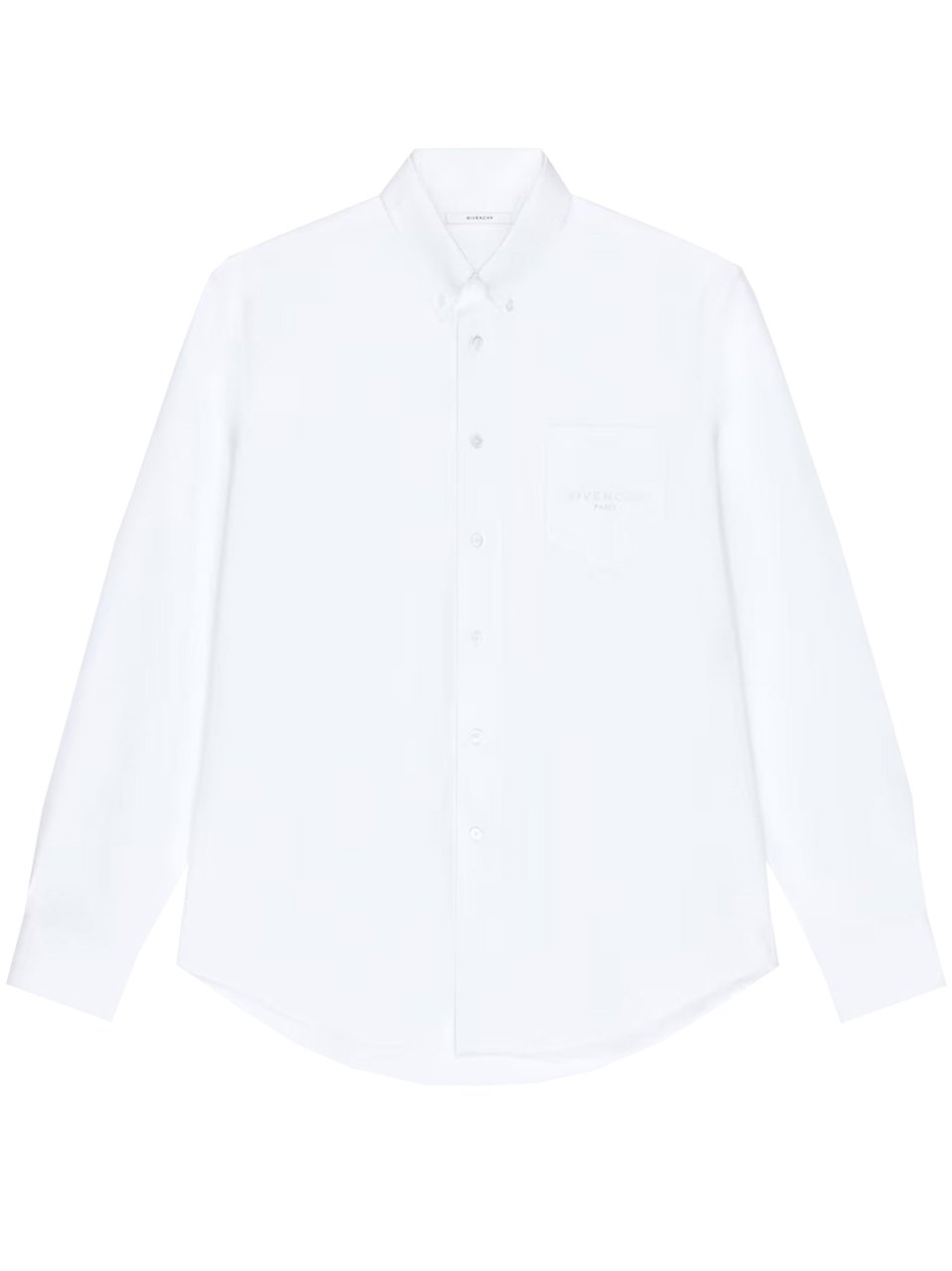 Givenchy Classic Fit Long-Sleeve Jacquard Cotton Shirt Wit