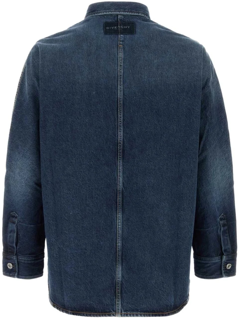 Givenchy Blue Denim Casual Shirt With Button-Down Front And Relaxed Fit Zwart