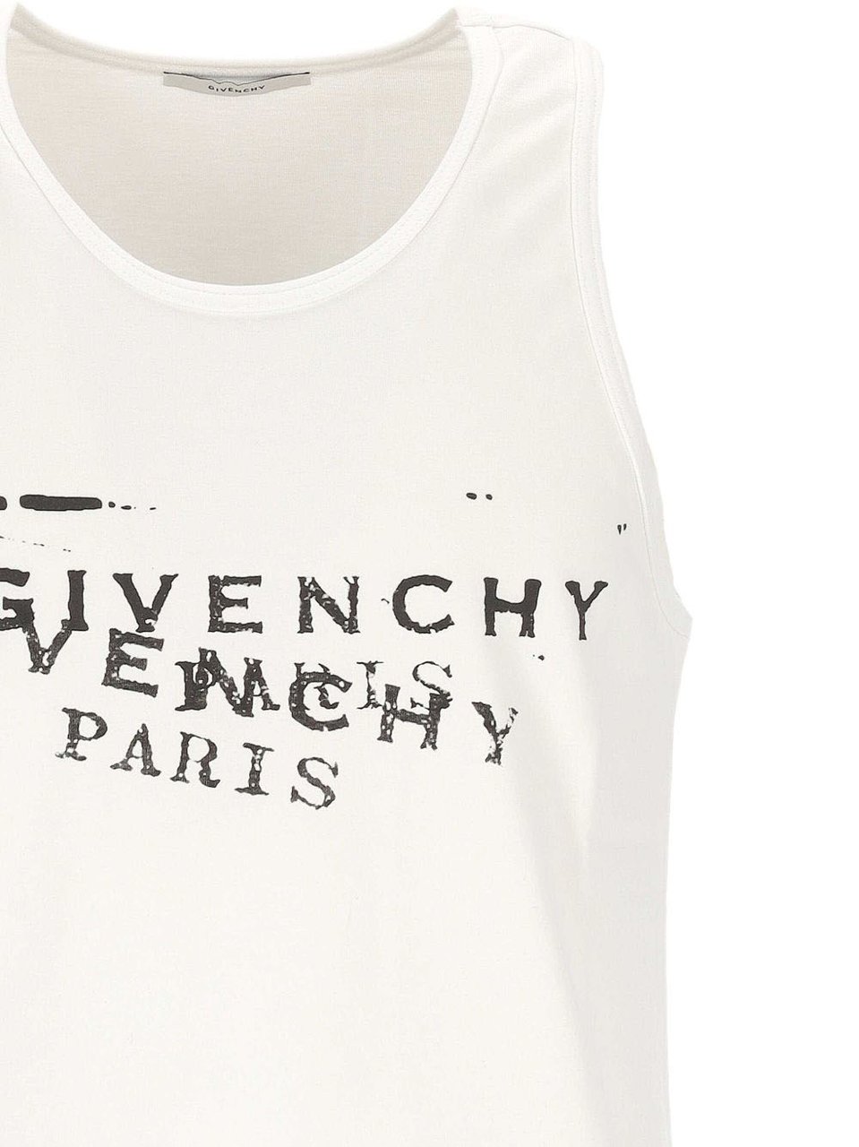 Givenchy Sleeveless Silk-Nylon Blend T-Shirt Wit