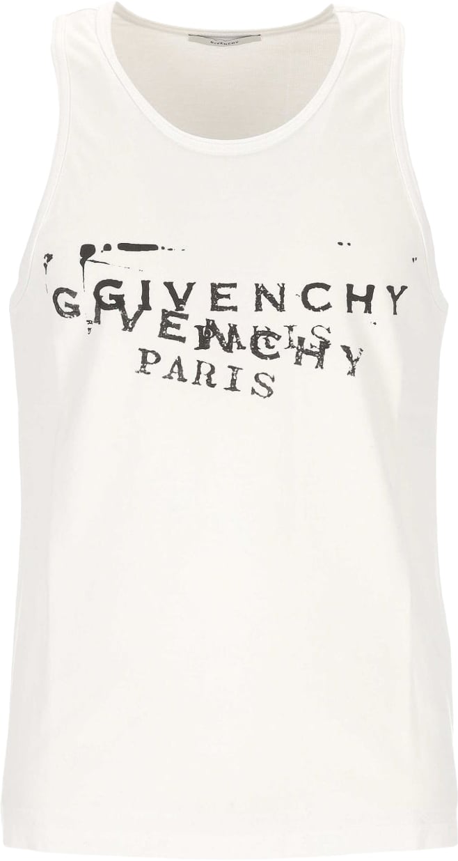 Givenchy Sleeveless Silk-Nylon Blend T-Shirt Wit