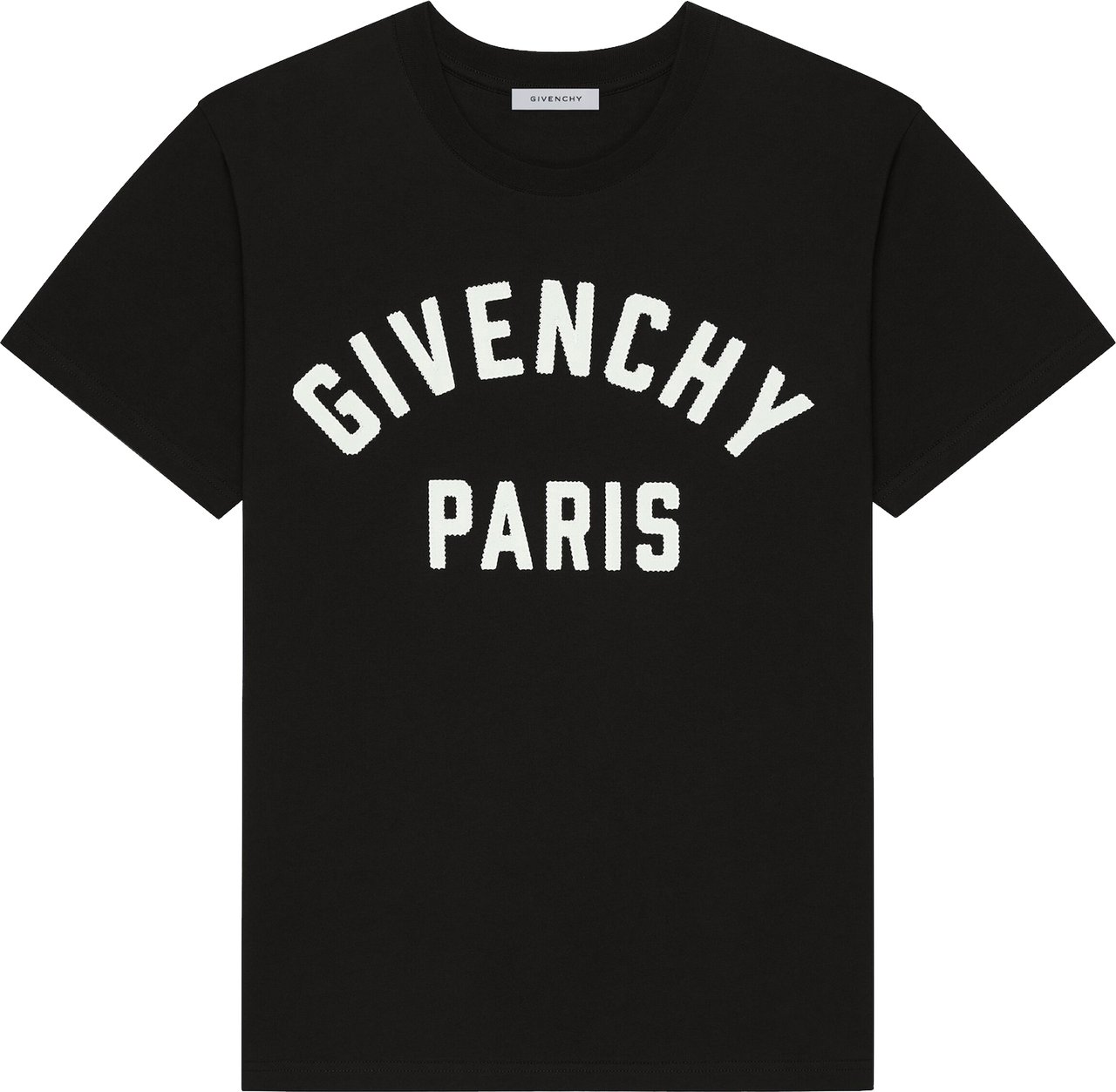 Givenchy Black Regular Fit Embellished Text T-Shirt Zwart
