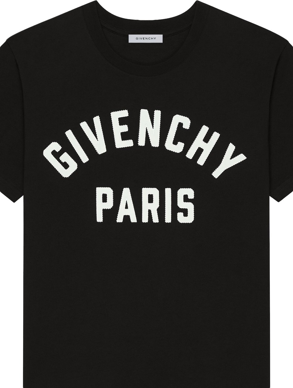 Givenchy Black Regular Fit Embellished Text T-Shirt Zwart
