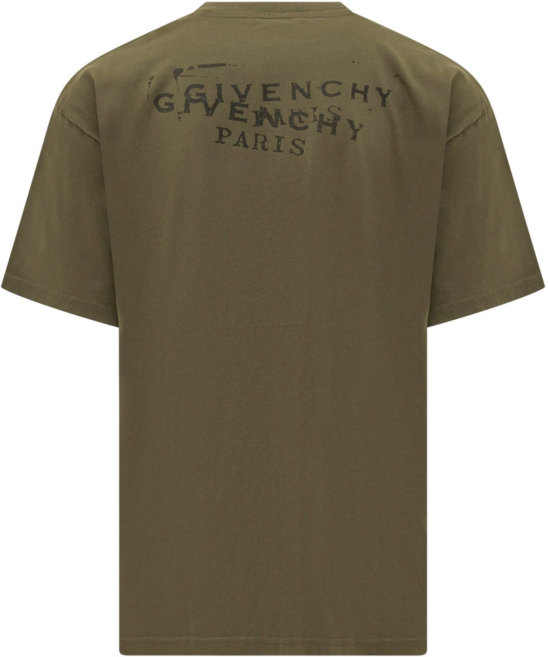 Givenchy T-Shirt Logo Distressed Donkergroen