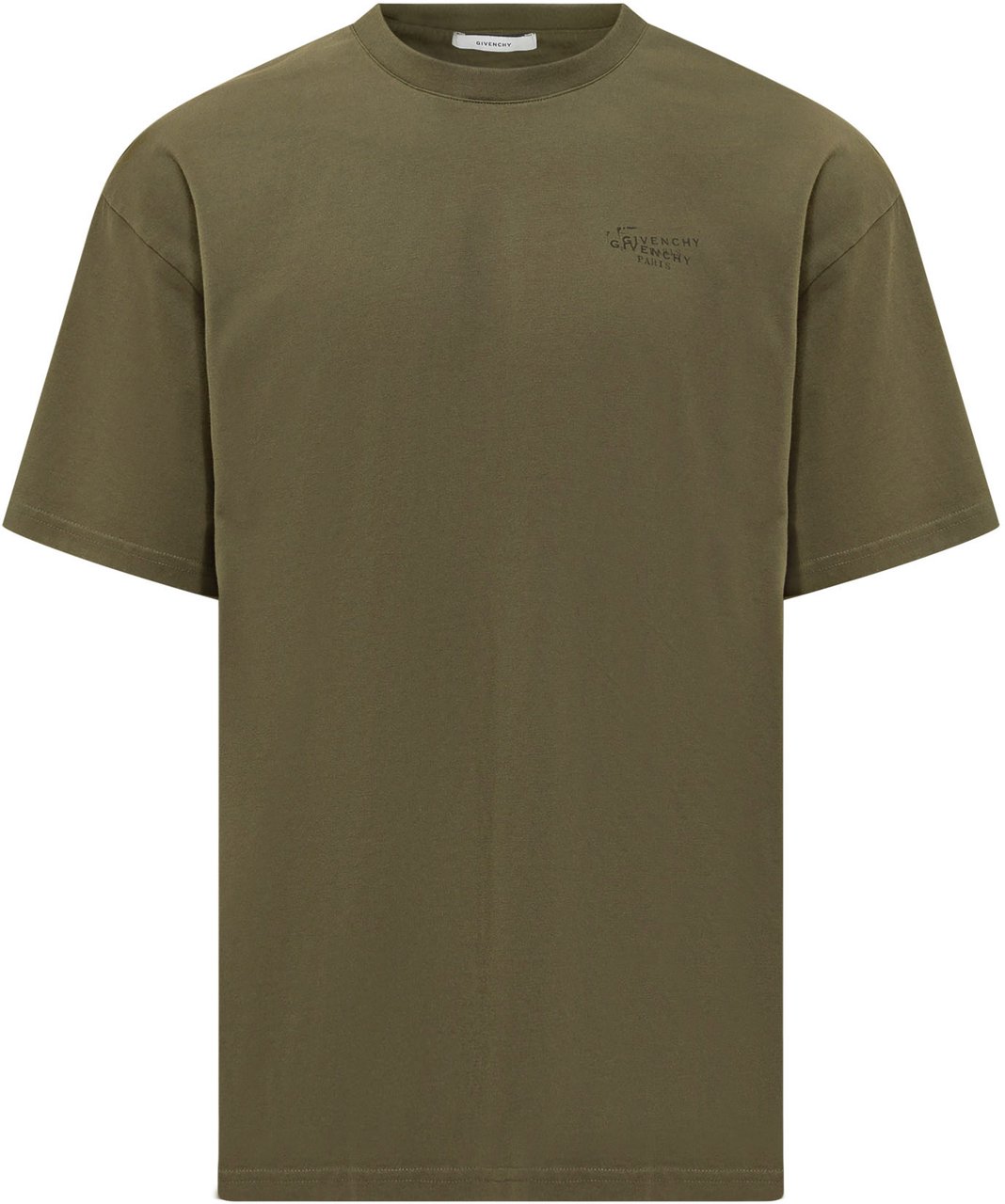 Givenchy T-Shirt Logo Distressed Donkergroen