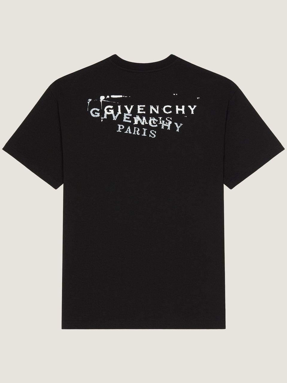 Givenchy Regular Fit Distressed Graphic Cotton T-Shirt Zwart