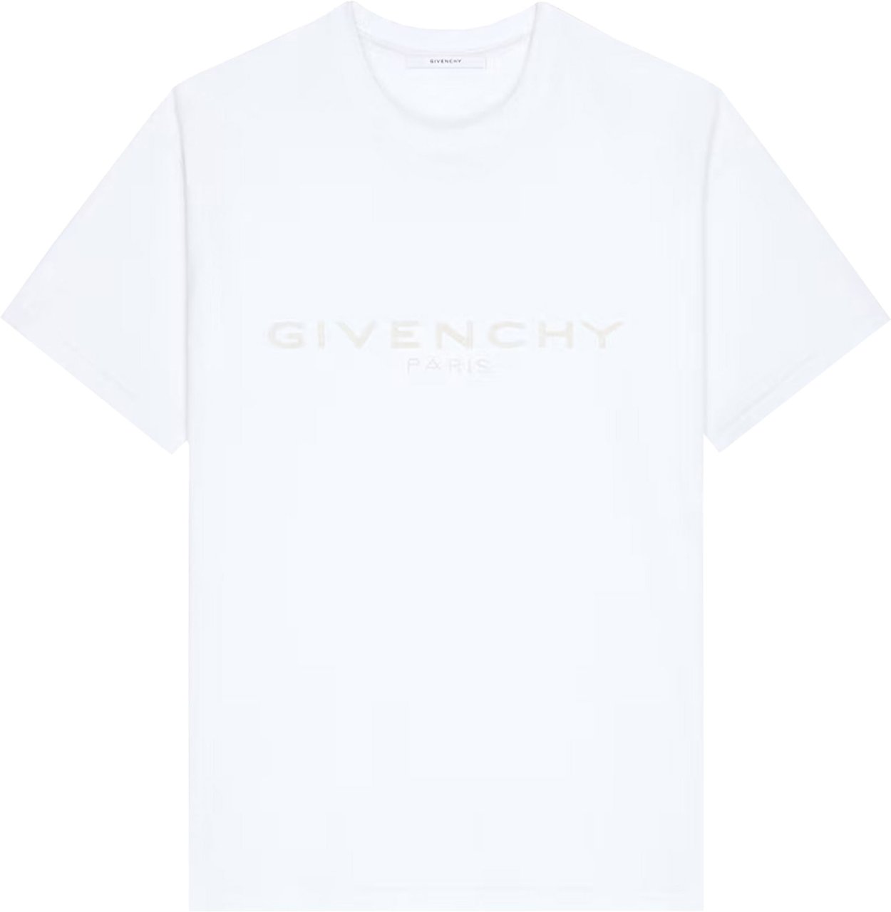 Givenchy Regular Fit White Cotton Silk T-Shirt Wit