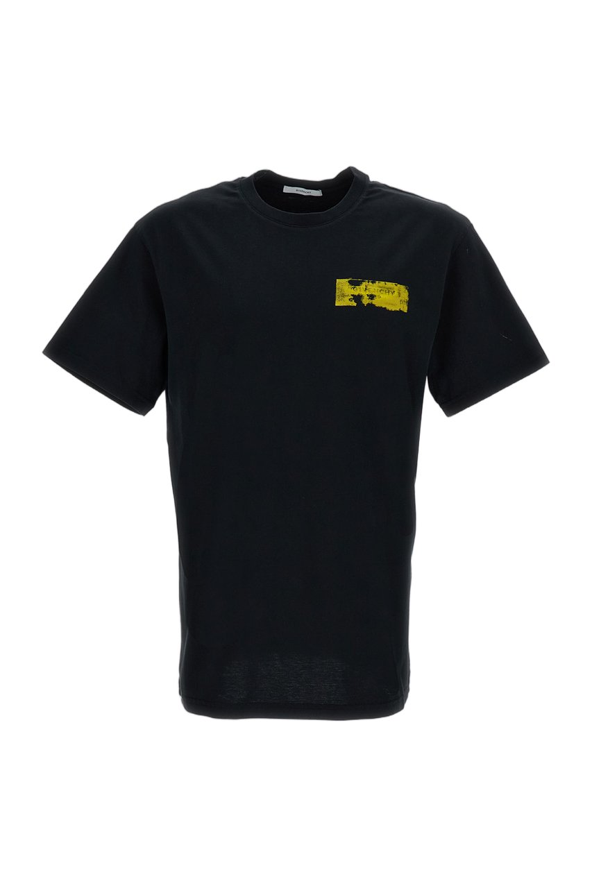 Givenchy Black Givenchy Logo Crewneck T-Shirt Zwart