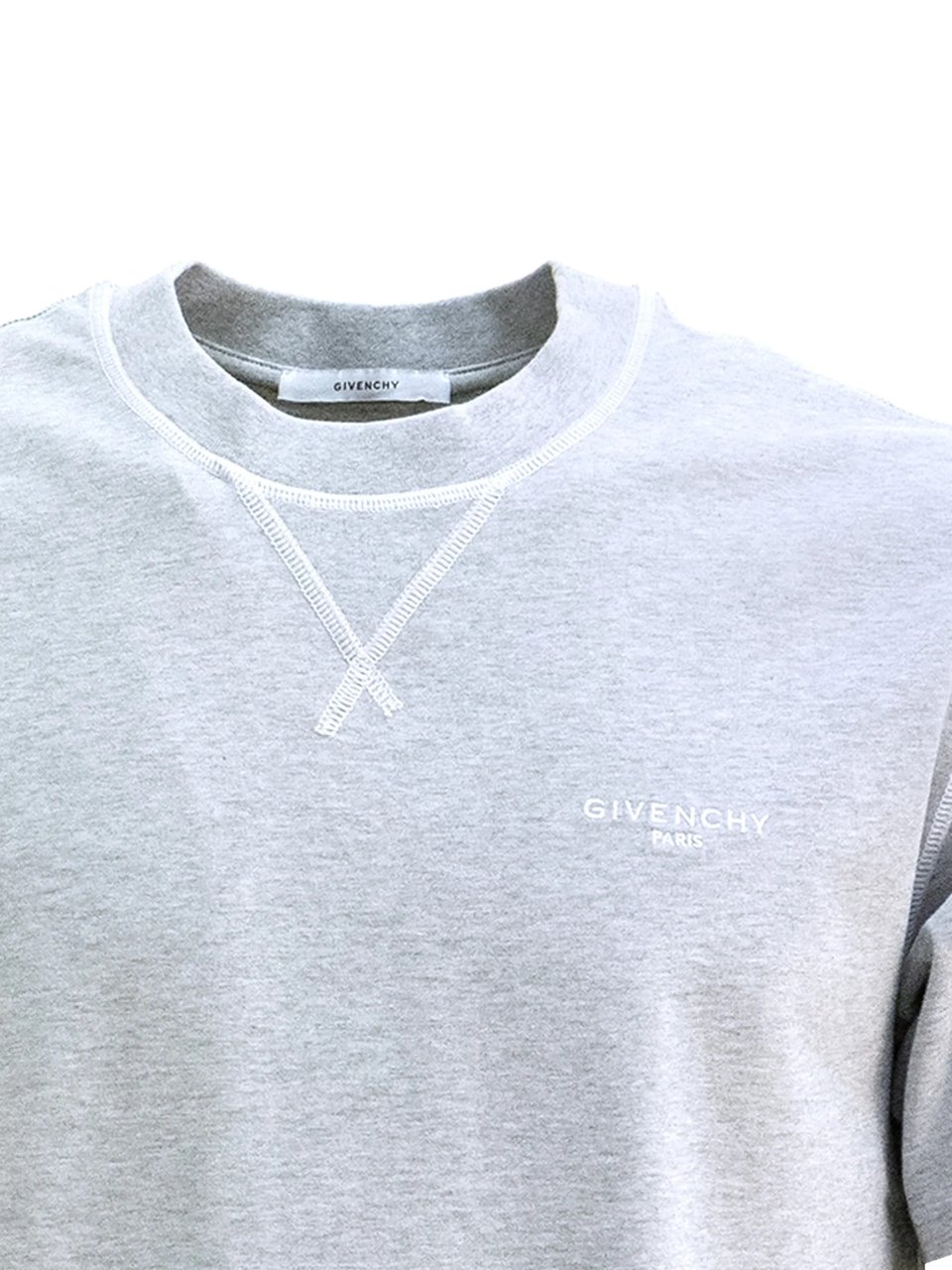 Givenchy Cotton Couture Seam Contrasted Stitch T-Shirt Wit