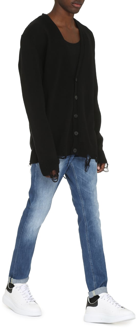 Givenchy Intarsia detail cotton cardigan Zwart