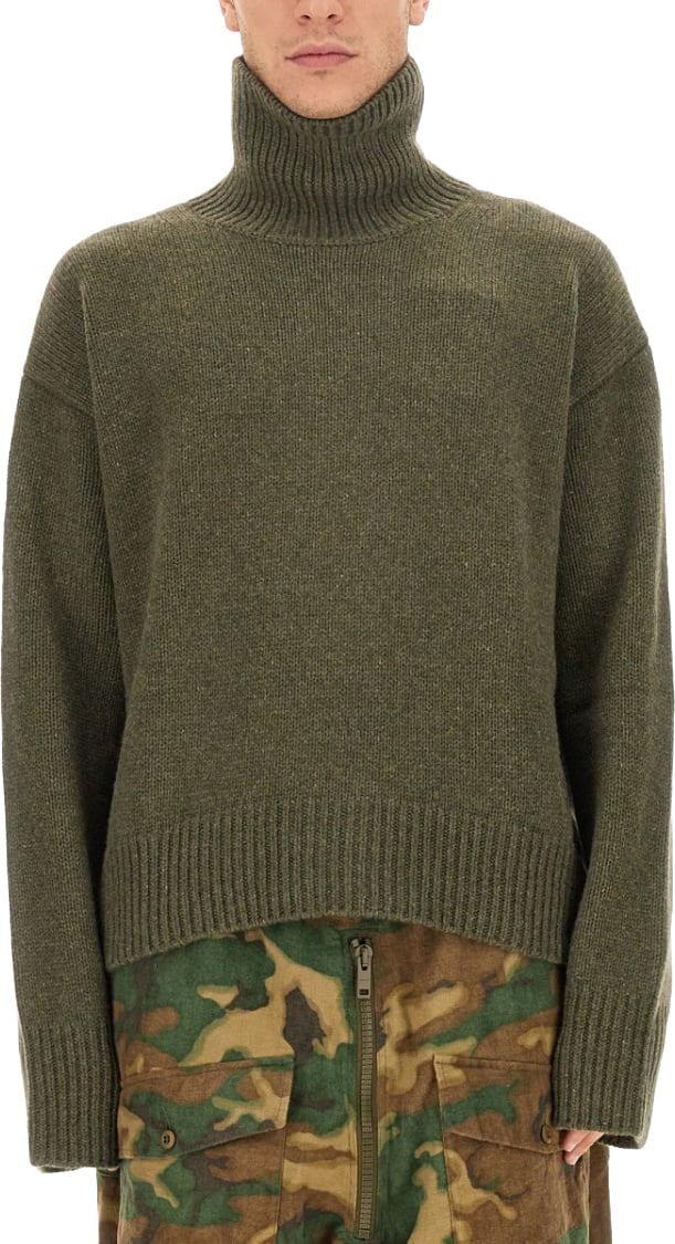 Givenchy High Turtleneck Oversize Shirt Groen
