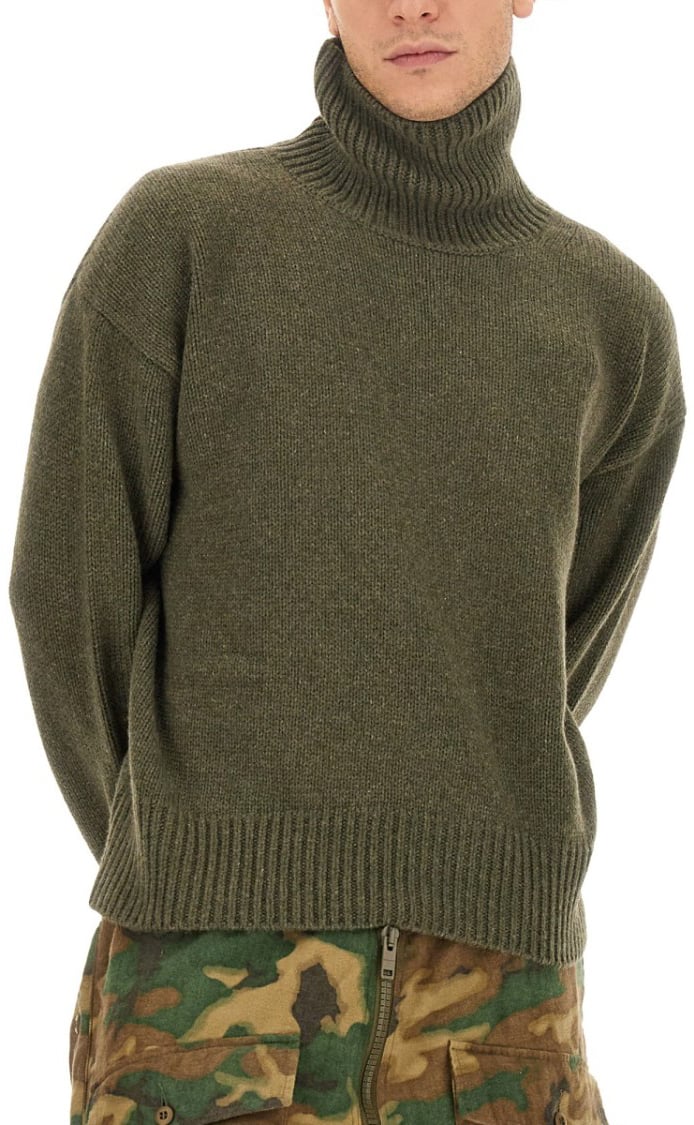 Givenchy High Turtleneck Oversize Shirt Groen