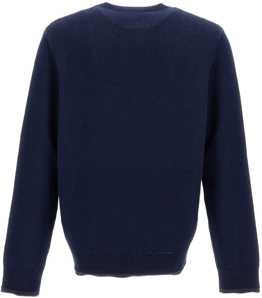 Givenchy Crewneck Sweater with Ottoman Detailing and Embroidered Logo Blauw