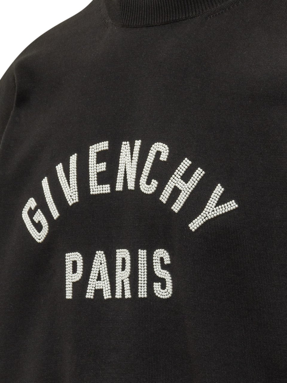 Givenchy Maglia Girocollo con Lettering Frontale Zwart