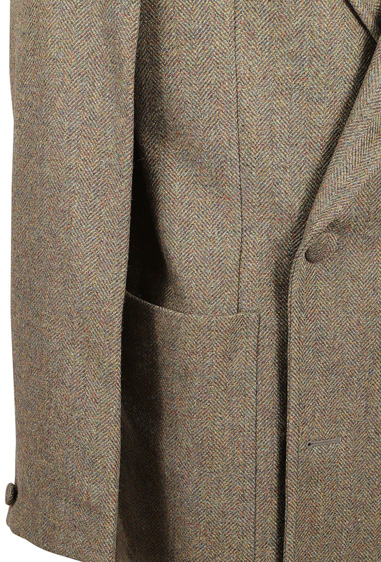 Givenchy Double-Breasted Tailored Coat With Herringbone Pattern Bruin