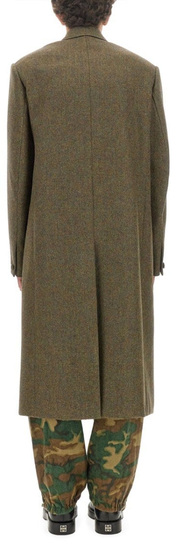 Givenchy Double-Breasted Oversize Wool Coat Groen