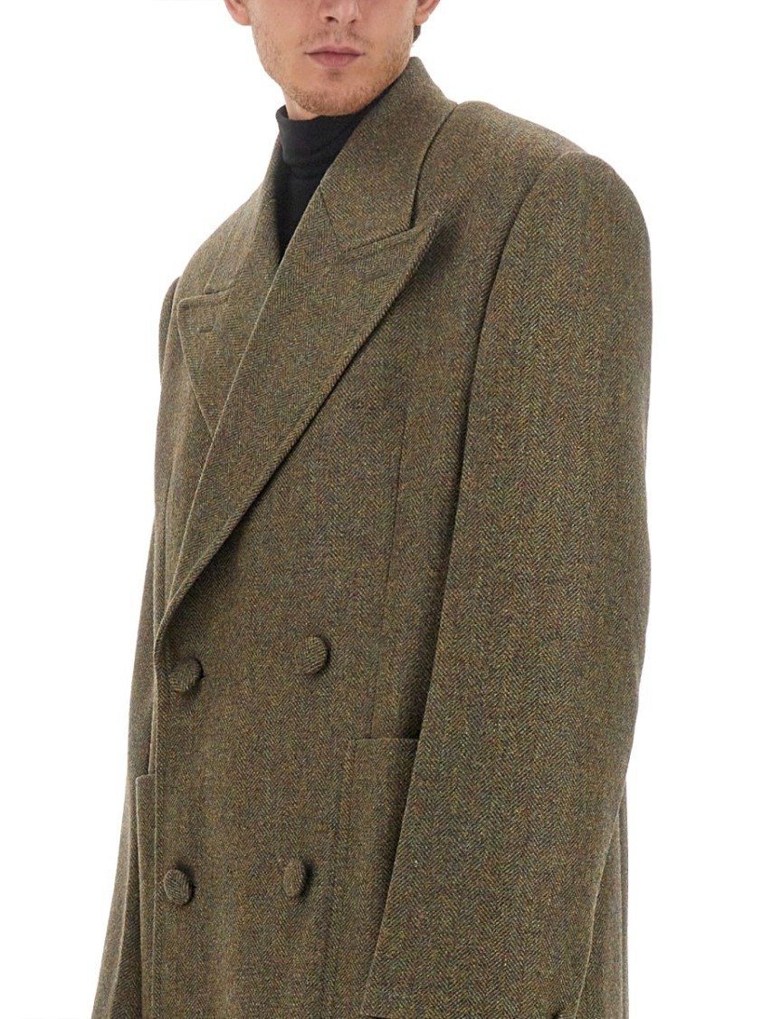 Givenchy Double-Breasted Oversize Wool Coat Groen
