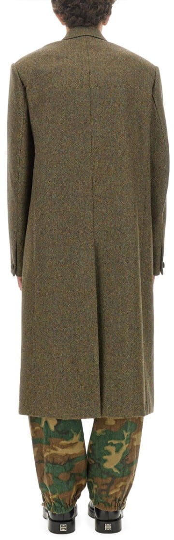 Givenchy Double-Breasted Oversize Wool Coat Groen
