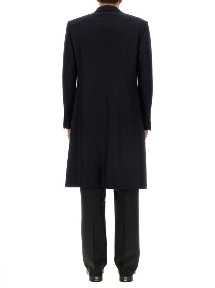 Givenchy Tailored Long Coat With Sharp Lapels Blauw