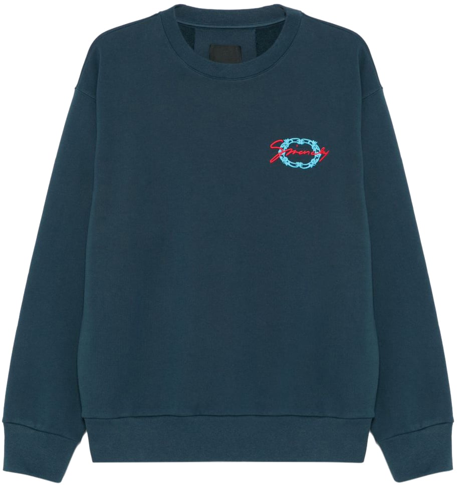 Givenchy Sweaters Bleu Petrole Blauw