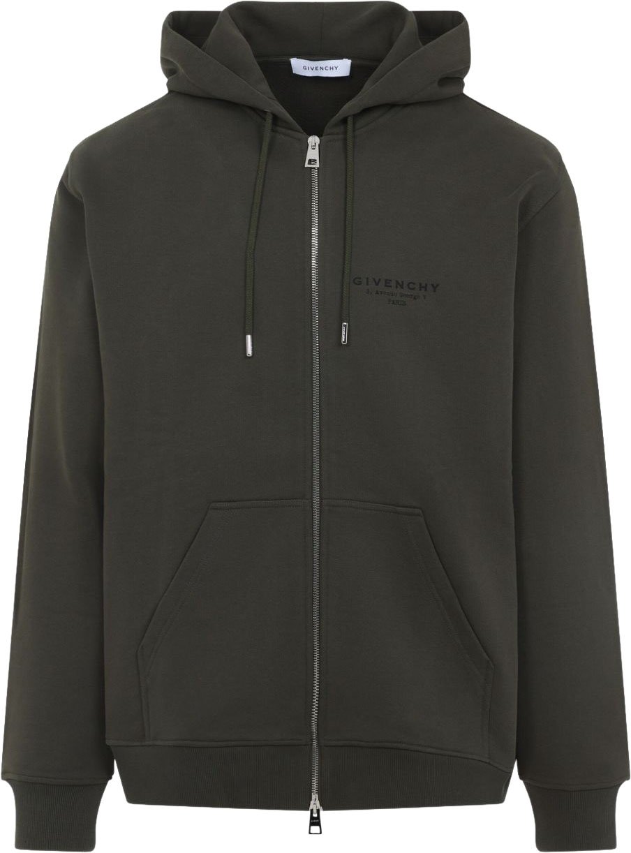 Givenchy Zip-Up Hoodie with Hooded Neckline Zwart