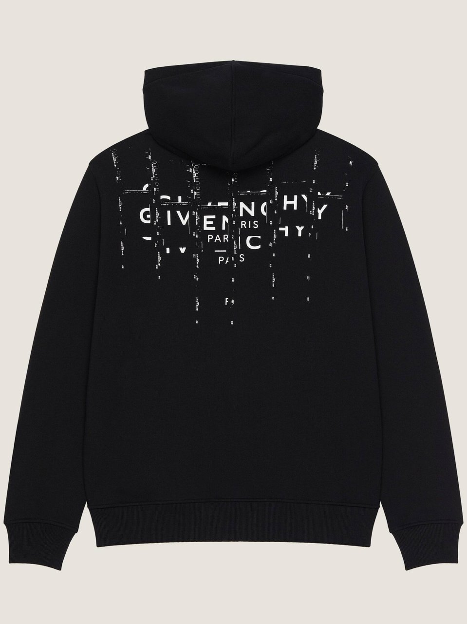 Givenchy Regular Fit Black Cotton Zipped Hoodie Zwart