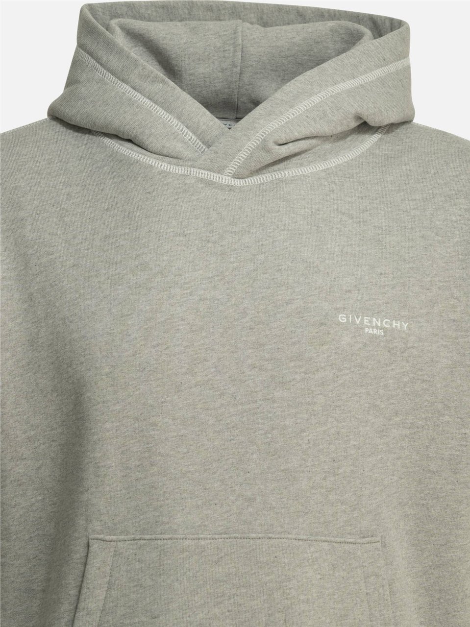 Givenchy Couture Seam Contrast-Stitched Grey Hoodie Grijs