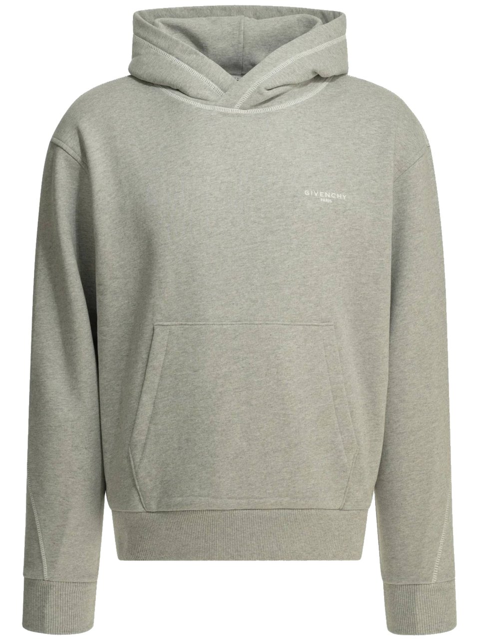 Givenchy Couture Seam Contrast-Stitched Grey Hoodie Grijs