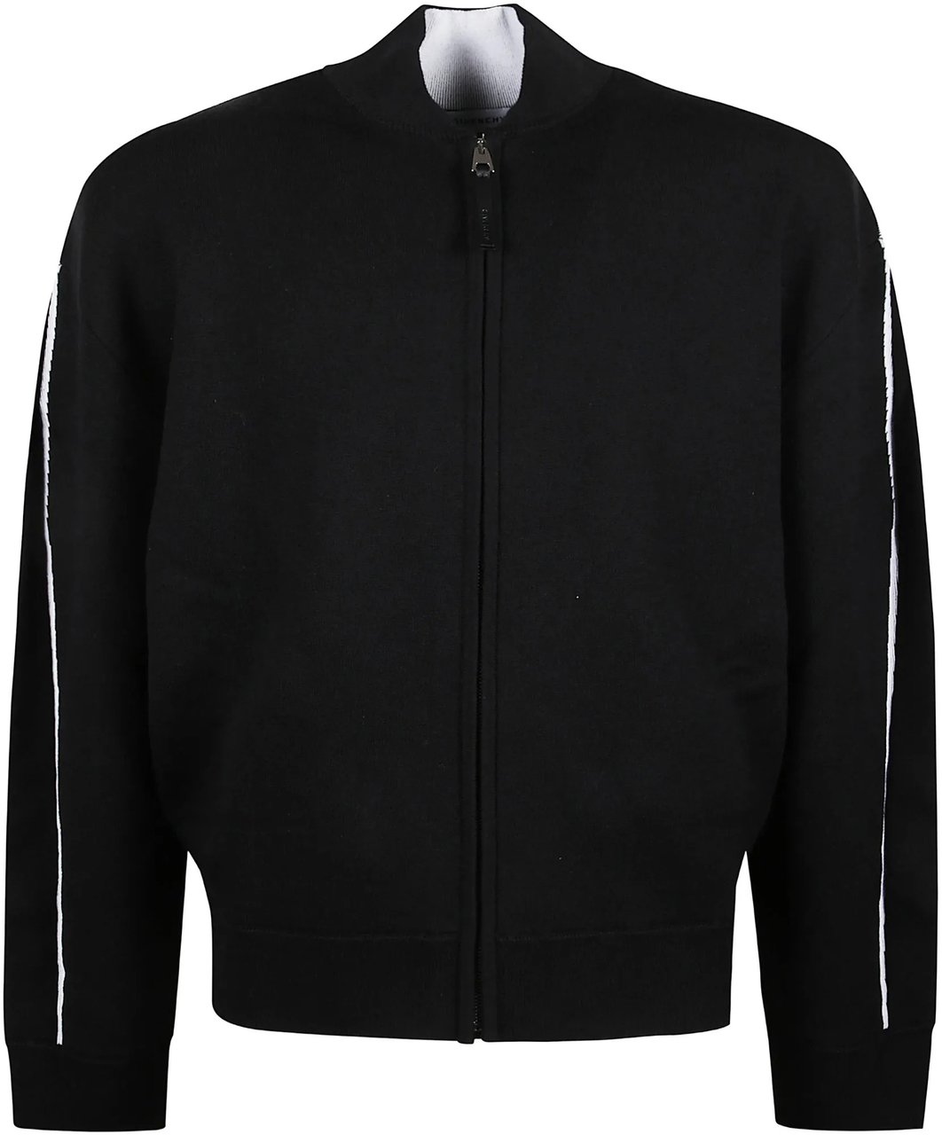 Givenchy Couture Seam Cropped Wool Zipped Cardigan Zwart