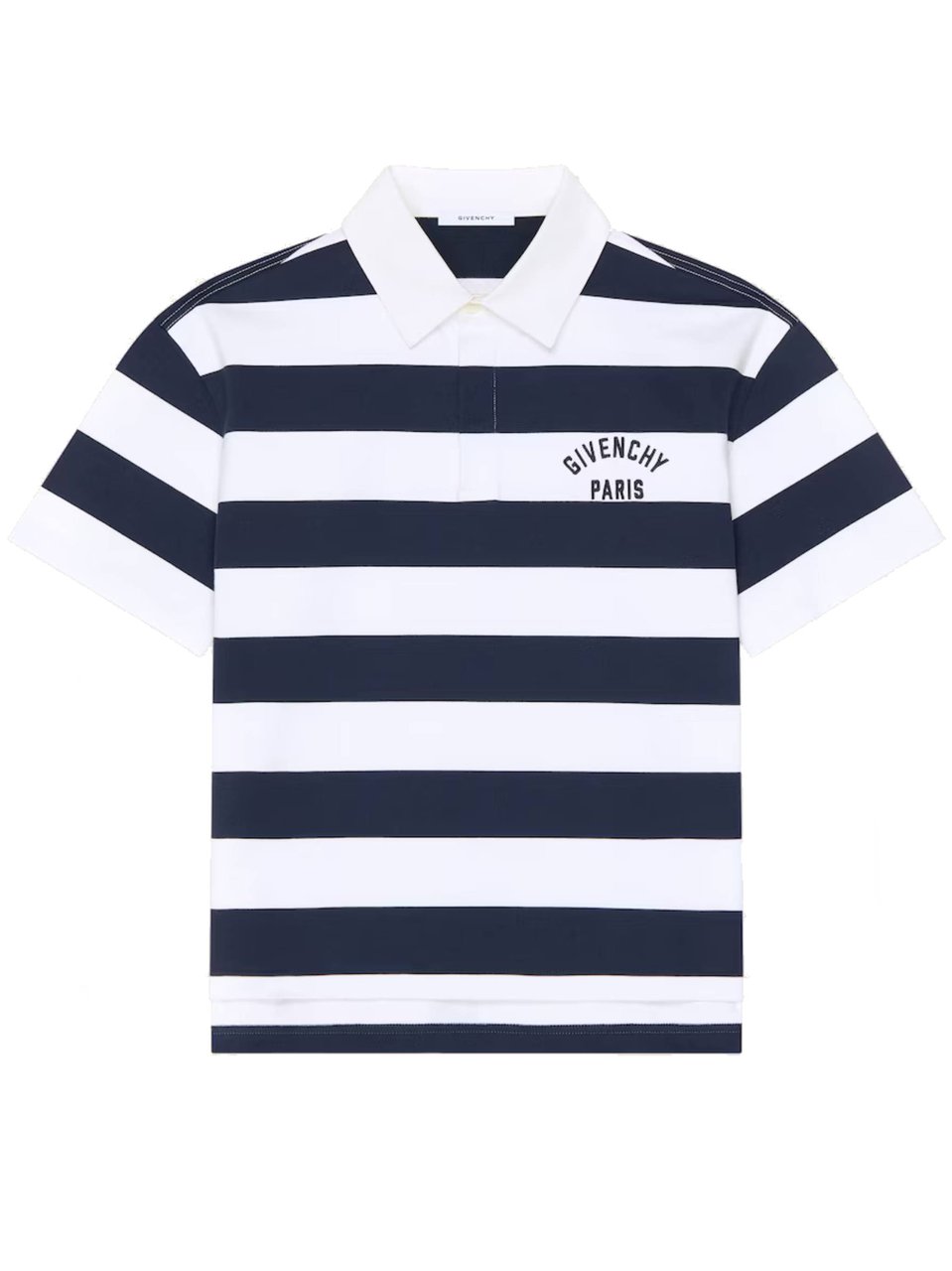Givenchy Bold Stripe Short-Sleeve Polo With Classic Collar Wit