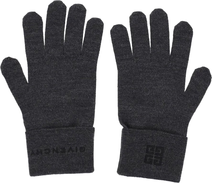 Givenchy 4g Embroidered Logo Gloves Grijs